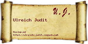 Ulreich Judit névjegykártya